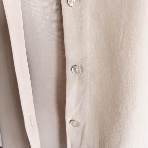 100% SILK BUTTON DOWN VINTAGE TOP #0352 - Picture 8 of 9